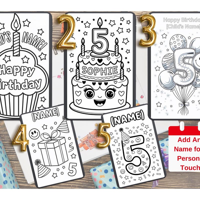 Birthday Coloring - Etsy