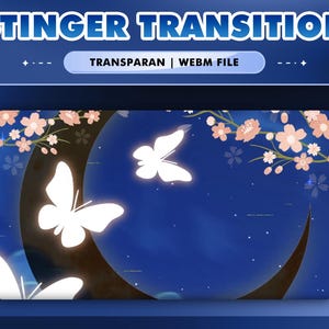 Sakura Moon Animated Stream Transition for Twitch and OBS Fantasy Sakura Stinger with Moonlight and Magical Petal Animation, Cherry Blossom