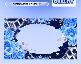 Blue Rose Dream Stinger Transition – Blue Rose Fantasy/Cinematic Night Aesthetic/Animated Scene Change Overlay