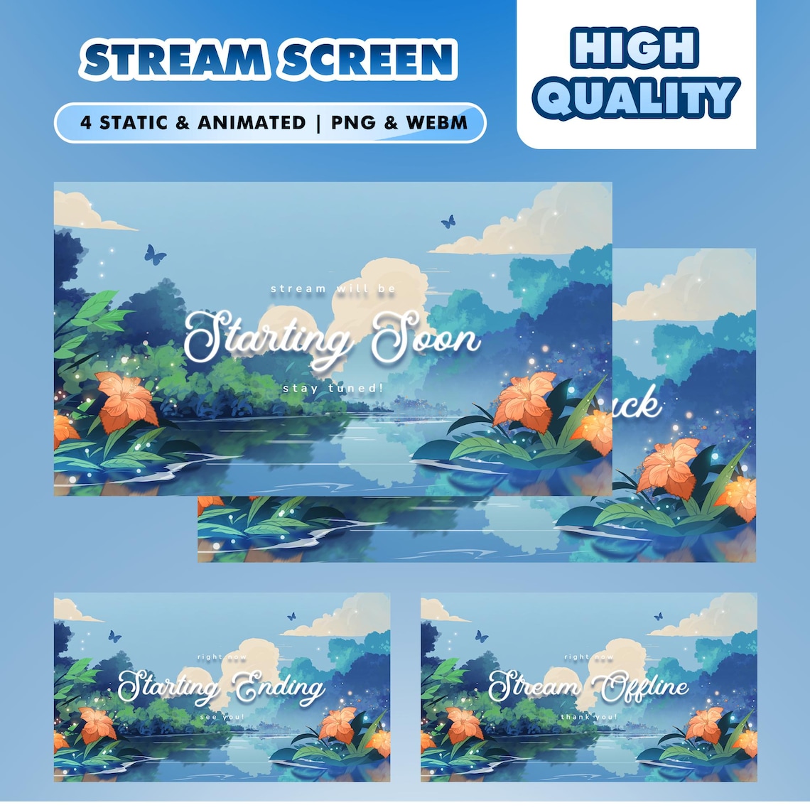 River Tranquility Animated Stream Overlay, Twitch Overlay Cute Nature ...