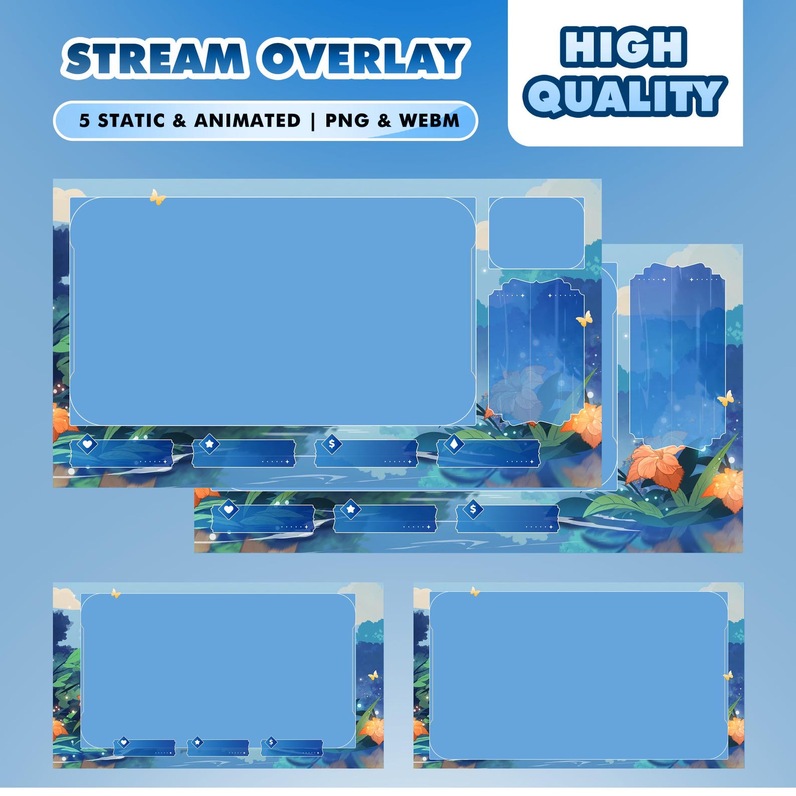 River Tranquility Animated Stream Overlay, Twitch Overlay Cute Nature ...