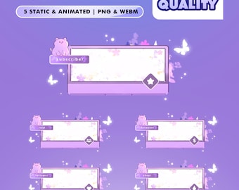 Lavender Dream Stream Alerts – Cute Bunny Lavender Theme/Pastel Purple Kawaii Follow Sub Donation Alert
