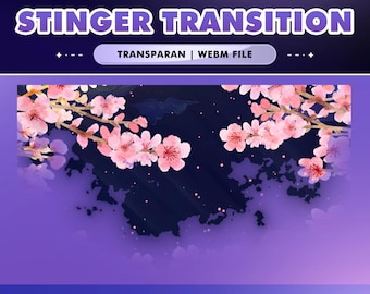 Sakura Night Magic Stinger Transition – Cherry Blossom Fantasy/Japanese Night Aesthetic/Animated Scene Change Overlay