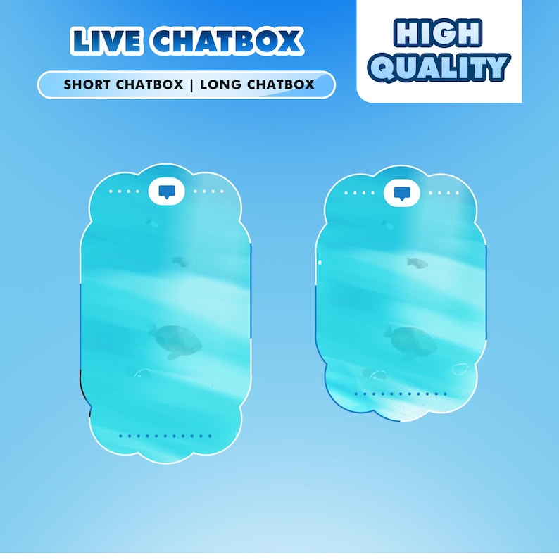 Under Sea Ocean Blue Animated Stream Overlay Package for Twitch OBS Underwater Theme with Fish, Light Ray, Bubbles Background Aesthetic Aqua image 8