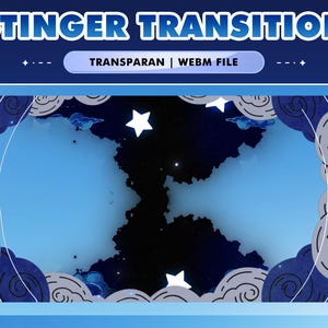Stelluna Mist Animated Stinger Transition for Twitch Kick YouTube – Celestial Scene Switch with Moon Clouds Star Fade, Soft Night Blend FX
