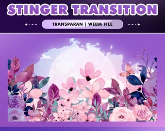 Butterfly Bloom Stream Transition, Pastel Floral Stinger, Pink Lavender Animated Transition, Butterfly Gaming Scene Switch,Twitch Stinger