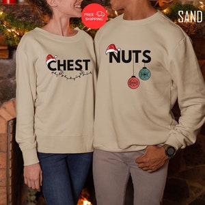Chest And Nuts Couples Christmas T-Shirt, Funny Christmas Shirt, Couples Christmas Sweatshirts, Christmas Humor, Holiday Tee, Funny Saying