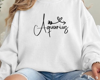 Aquarius Sweatshirt, Aquarius Sweater, January And February Star Sign Sweatshirts, Zodiac Birthday, Aquarius Gifts