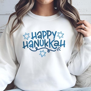 Happy Hanukkah Sweater, Jewish Holiday Sweatshirt, Hanukkah Shirt, Menorah Hanukkah Gift, Chanukah Celebration,