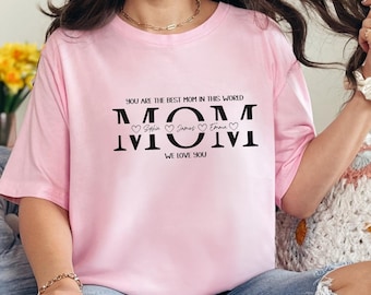 Personalized Mom Shirt, Mom Shirt With Kid Names, Shirt For Mom, Mom Shirt, Mama T-Shirt, Mothers Day Gift