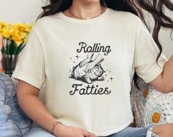 Funny Cat Shirt Rolling Fatties Shirt, Cute Cat Shirt, Fat Cat Graphic Shirt, Cat Lover Shirt, Funny Cat Shirt, Cat Lovers Gift