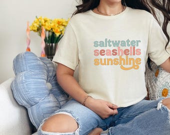 Saltwater Seashells Sunshine Shirt, Summer Trip Shirt, Vacation Shirt,  Summer Shirt, Beach Shirt,Saltwater Shirt, Sunshine Shir