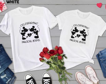 Mickey Minnie Anniversary Shirt, Celebrating, Magical Years Shirt, Custom Disney Couple Shirt,  Disney Husband Wife Shirt, Mickey Gift