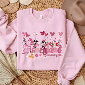 Disneyland Hearts Sweatshirt, Mickey And Friends Valentine Sweatshirt, Disneyland Valentines Sweater, Valentines Gift, Valentine Day Sweater
