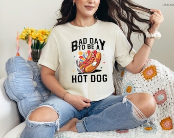 Bad Day to Be a Hot Dog T-Shirt,  America Shirt, USA TShirt,Funny 4th of July Shirt, Retro Independence Day Shirt, Cute Patriotic Tee,