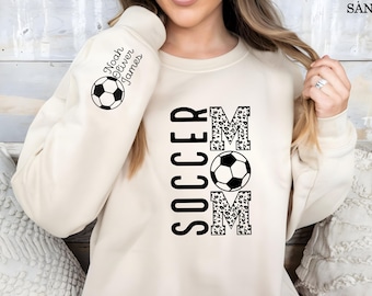 Personalized Soccer Mom With Kids Names Sweatshirt, Mom Sweater, Mothers Day Sweatshirt, Mom Gift, Soccer Mom Sweatshirt, Mother Day Gift