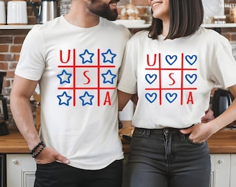 4th Of July Matching Couple Shirts, Husband and Wife Matching Fourth of July Shirt, His and Hers Independence Day Tee, American Couple Shirt