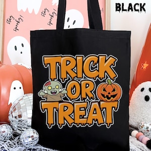Kids Trick Or Treat Tote Bag, Trick or Treat Bag, Halloween Tote, Halloween Candy Bag, Spook Season Tote Bag, Halloween Gift