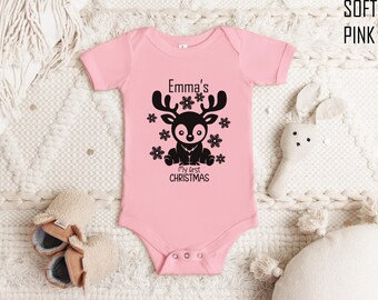My First Christmas Bodysuit, Personalized First Christmas Bodysuit, Christmas Baby Bodysuit, Christmas Custom Baby Bodysuit, 1st Xmas Baby