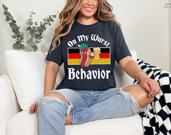 Funny Oktoberfest Shirt Oktoberfest Shirts, On Wurst Behavior Shirt, Octoberfest Gift, Group Drinking Shirts, Retro Oktoberfest Tshirt