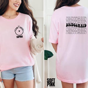 Custom Bridesmaid Shirt, Team Bride Shirt, Bachelorette Party Shirt, Bridal Party Shirts, Trendy Wedding Shirt, Custom Name Bridesmaid Tee