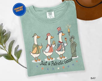Silly Shirt for 4th of July, Fourth of July Comfort Colors  Goose Shirt, Goose Shirt, Funny Shirt,American Flag Shirt, USA Shirt,