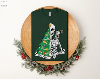 Sorta Merry Sorta Scary Sweatshirt,Xmas Gift, Skeleton Christmas Sweatshirt, Christmas Skeleton,Holiday Sweater, Christmas Lights Shirt