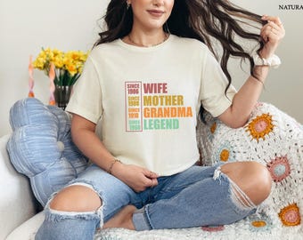 Personalized Mom Grandma Shirt,  Funny Mom Birthday Gift for Women, Mother's Day Shirt, Wife Mother Grandma Legend, Grandmother Custom Dates