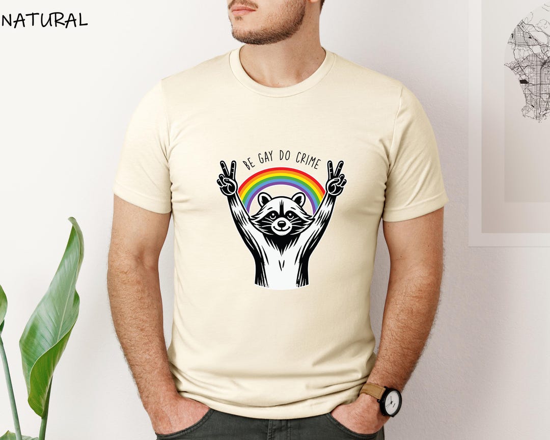 Be Gay Do Crime Raccoon Shirt, Funny Gay Shirt, Queer Pride Gift, Gay ...