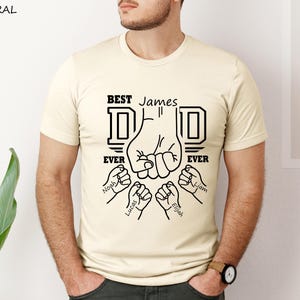 Custom Dad Shirt, Gift for Dad for Father&#39;s Day,  Personalized Dad Fist Bump Shirt, Custom Dad Tee,Gift for Dad Fist Bump T-Shirt