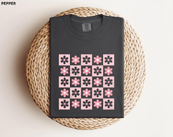 Flowers Shirt, Boho Floral Comfort Colors  TShirt, Retro Flowers T-Shirt, Trendy Floral Shirt, Gift For Mom Spring T Shirt