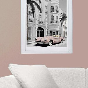 Hollywood Wall Art Glitter Art Rodeo Drive Pink Preppy Wall Art Framed ...