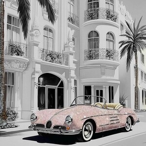 Hollywood Wall Art Glitter Art Rodeo Drive Pink Preppy Wall Art Framed ...