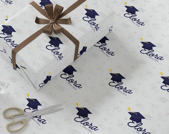 Personalized Graduation Wrapping Paper, Custom Name Gift Wrap, Class of 2026