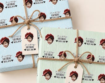 Rolo de Papel de Embrulho Personalizado com Foto, Papel de Presente Personalizado com Rosto, Papel para Presente de Aniversário, Papel de Embrulho de Natal