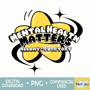 Mental Health Matters PNG: Retro Wellness Design (Digital Download)