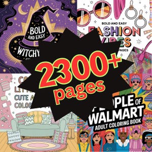 Huge 2300+ Page Coloring Bundle | Bold & Easy Coloring Pages  | Digital Instant Download | Fun Summer Activity