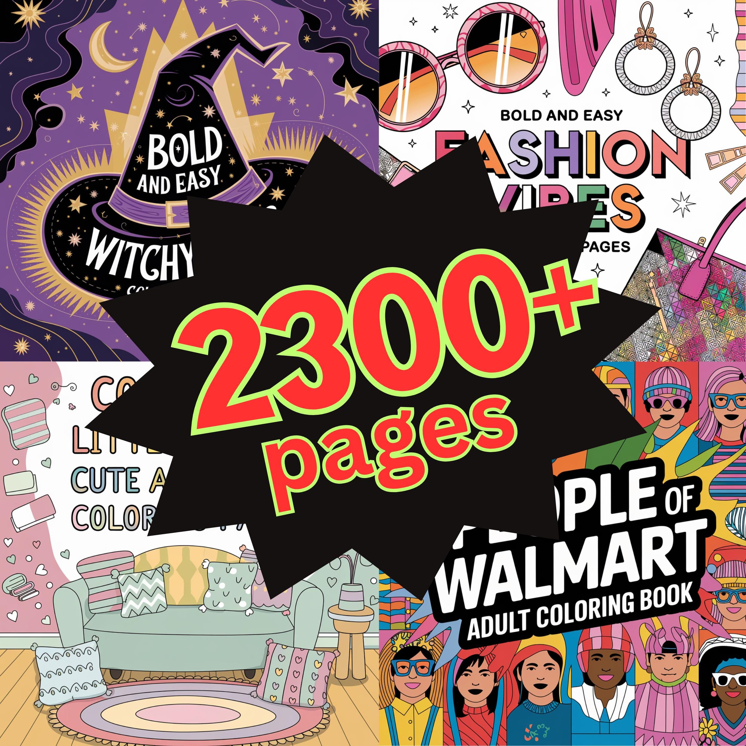 Huge 2300+ Page Coloring Bundle | Bold & Easy Printable Coloring Pages | Instant Digital Download for Adults & Kids - Image 1
