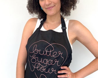 Baker's Apron, Butter Sugar Flour, screen printed