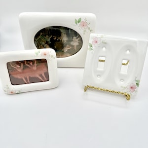 Floral Porcelain Picture Frame Set: Cottagecore Nursery Decor