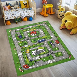 City Road Map Kids Rug: Washable Traffic Play Mat