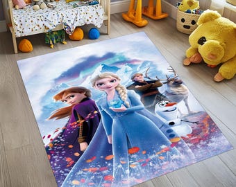 Tappeto Elsa e Anna Frozen: tappeto da gioco antiscivolo per bambini