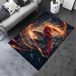 Tapete do Homem-Aranha, Tapete Avangers, Tapete de desenho animado, Tapete de super-herói, Tapete infantil, Tapete padrão, Tapete de quarto infantil, Tapete popular antiderrapante, Tapete de pôster, Tapete de área