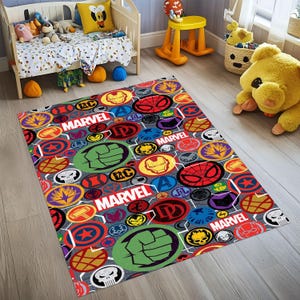 Super Hero Rug,Avengers Rug,Marvel Rug,Cartoon Rug,Children Room Decor,Kids Room Rug,Antislip Washable Rug,Area Rug,Nursery Rug,Home Decor