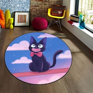 Anime cat rug,anime art rug,anime kids room rug,anime area rug,japanese rug,teen room rug,trendy decor rug,nursery rug,gift rug for kids