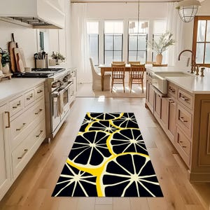 Lemon Rug,Lemon Kitchen Rug,Lemon Slice Decor Rug,Kitchen Area Rug,Non Slip Washable Rug,Home Decor,Fruit Gift Rug,Living Room Rug,Gift Rug