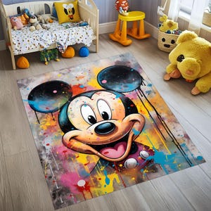 Tappeto per bambini di Topolino: decorazione colorata per la cameretta, antiscivolo e lavabile.