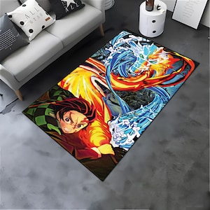 Tapete japonês de anime, tapete de desenho animado de anime, tapete de quarto infantil, tapete de quarto de adolescente, presentes de anime, tapete de área de anime, tapete de chão inspirado em anime, decoração de casa fanática