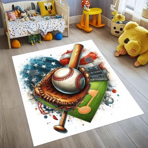Baseball Rug,Baseball Ball Rug,Baseball Area Rug,Sport Decor Rug,Teen Room Rug,Gift For Boy,Kids Room Rug,Nursery Rug,Washable Rug,Non Slip