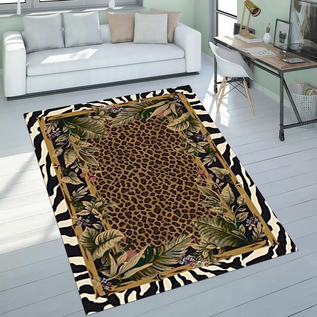 Leopard Print Area Rug: Washable Non-slip Home Decor - Etsy